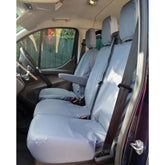 Ford Transit Custom 2013 - 2024 - Driver Seat And Double Passenger Seat Covers - No Work Tray - Grey
